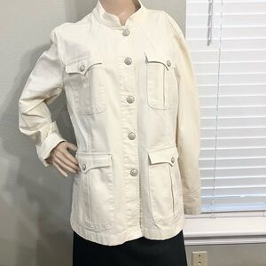 NWT 🎁Lauren Ralph Lauren Cream Utility Jacket Pristine For Gift Too🎁
